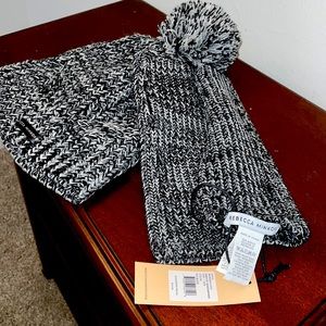 NWT Rebecca Minkoff Charcoal Hat and Fingerless gloves set.